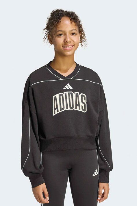 adidas bluza dziecięca kolor czarny z nadrukiem KB7029