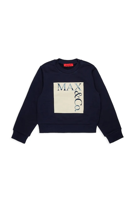 Dětská bavlněná mikina MAX&Co. MAXS3F SWEAT-SHIRT tmavomodrá barva, s potiskem, MX0037