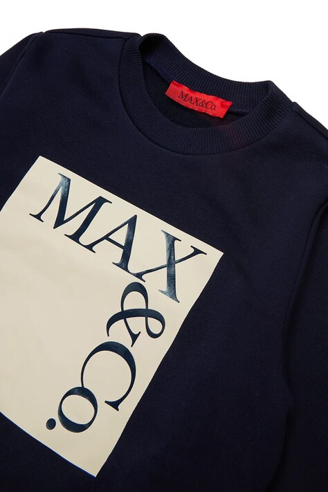 MAX&Co. bluza bawełniana dziecięca MAXS3F SWEAT-SHIRT kolor granatowy z nadrukiem MX0037