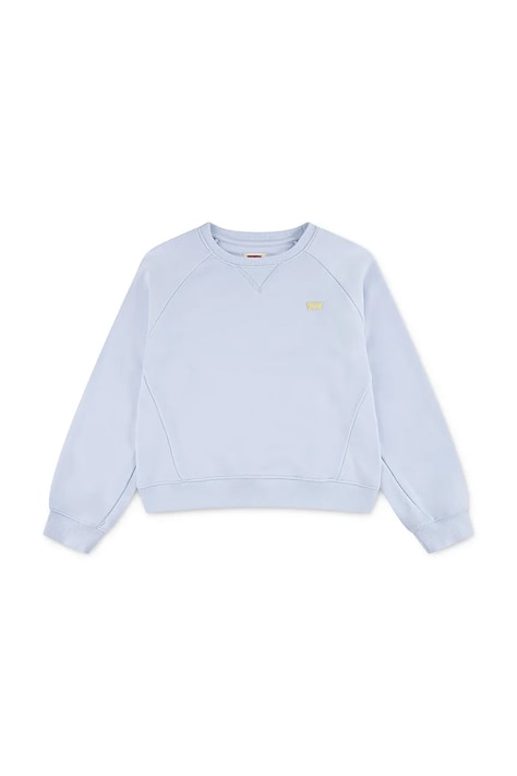 Detská mikina Levi's MEET AND GREET CREW modrá farba, jednofarebná, 3EP542