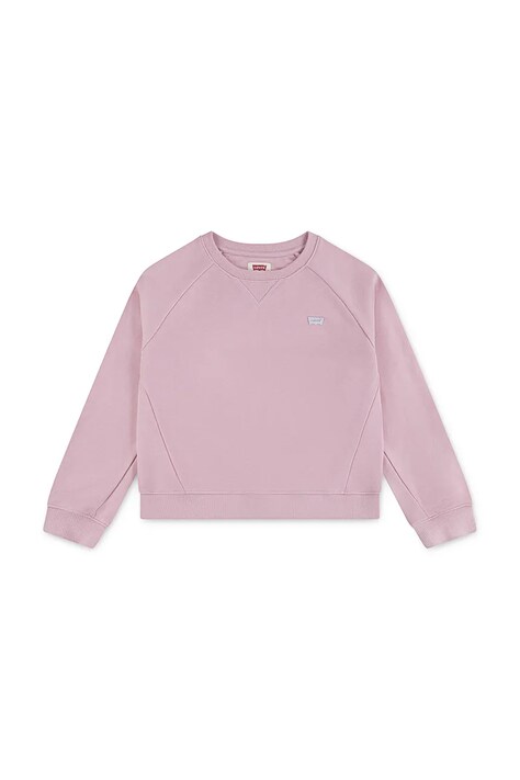 Levi's bluza dziecięca MEET AND GREET CREW kolor różowy gładka 4EP542