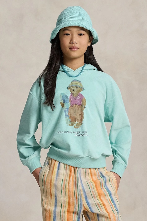 Polo Ralph Lauren hanorac pentru copii, din bumbac turcoaz 313A11823002