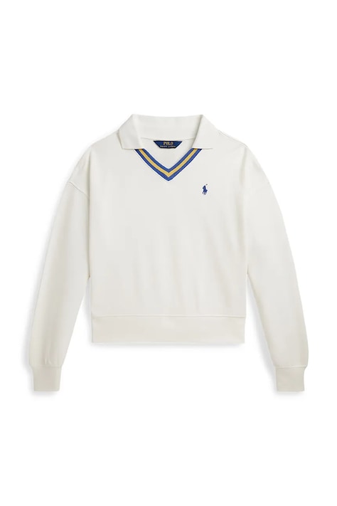 Детски памучен суичър Polo Ralph Lauren в бяло с апликация 313A12154001