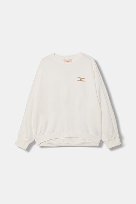 Elisabetta Franchi bluza dziecięca bawełniana beżowa EFFE168.0.FF002