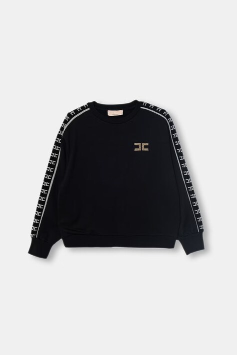 Elisabetta Franchi bluza dziecięca bawełniana czarna EFFE168.0.FF002