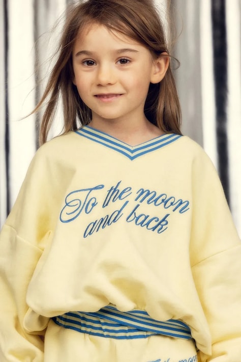 Mini Rodini dukserica za djecu od pamuka To the moon zlatna 26220163