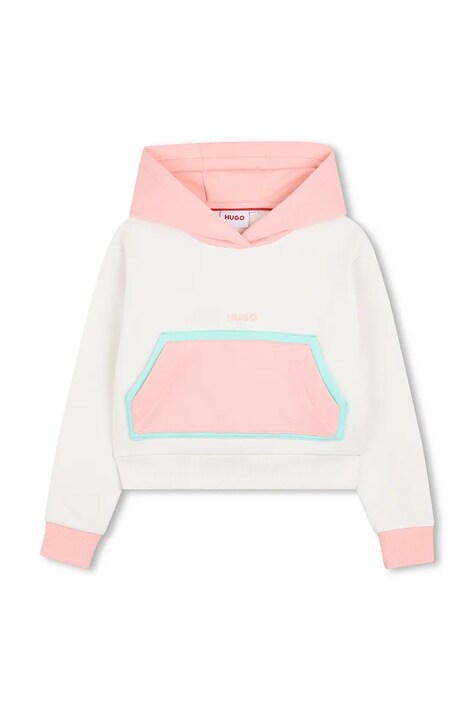 HUGO bluza dziecięca z bawełną beżowa G01043