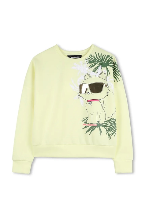 Detská mikina Karl Lagerfeld žltá farba, s potlačou, Z31136