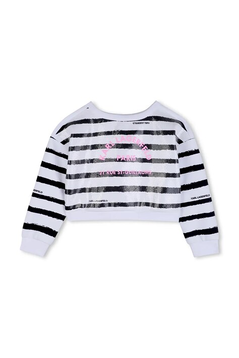 Karl Lagerfeld bluza dziecięca kolor biały wzorzysta Z31137