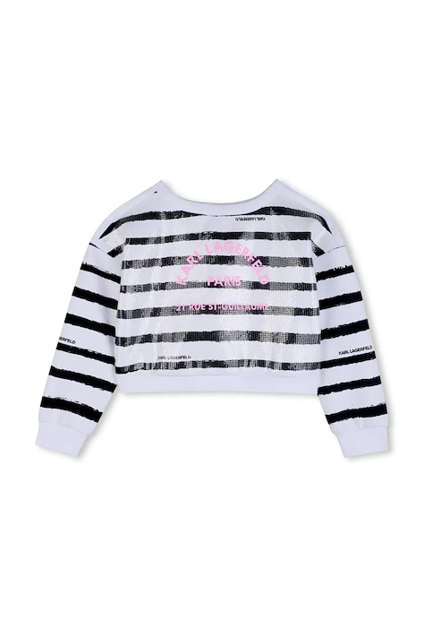 Detská mikina Karl Lagerfeld biela farba, vzorovaná, Z31137