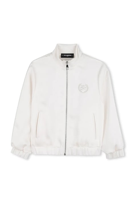 Karl Lagerfeld bluza dziecięca kolor beżowy z aplikacją Z31138