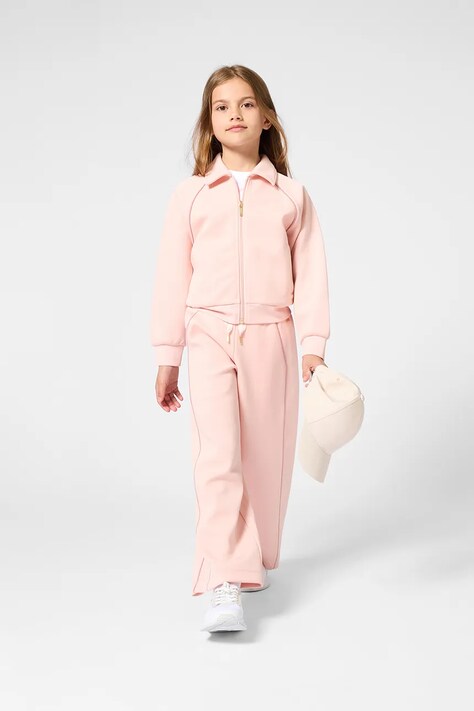 BOSS bluza dziecięca kolor różowy gładka J53019