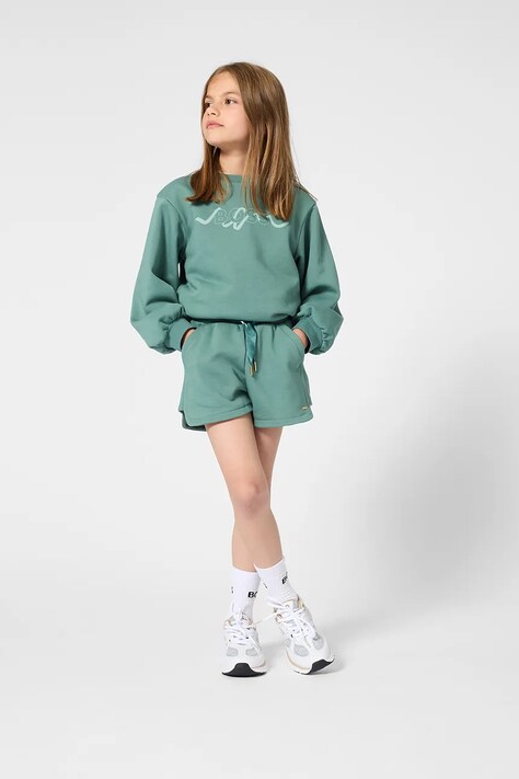 Detská mikina BOSS zelená farba, s potlačou, J53022