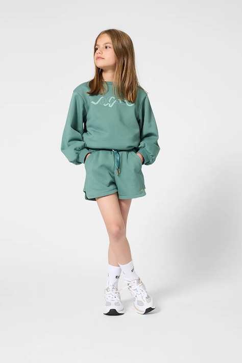 Detská mikina BOSS zelená farba, s potlačou, J53022