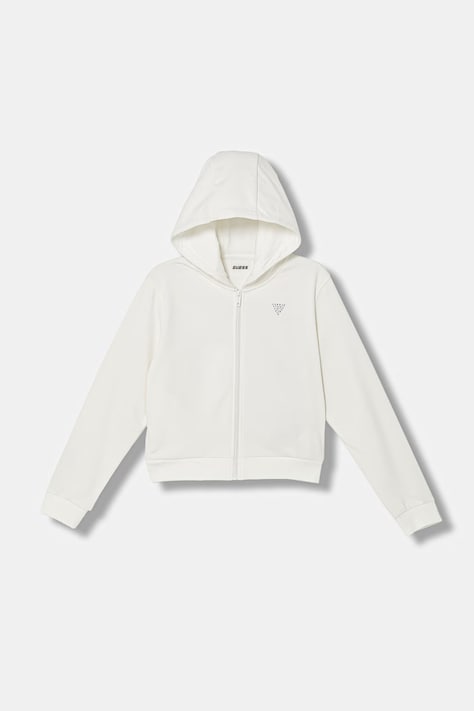 Guess bluza rozpinana dziecięca z bawełną biała J6GQ07 KF712