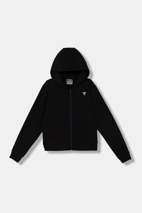 Guess bluza rozpinana dziecięca z bawełną czarna J6GQ07 KF712