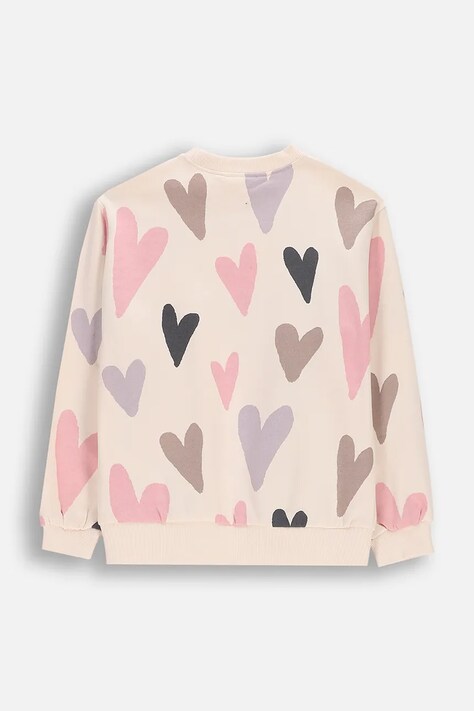 Coccodrillo bluza dziecięca kolor beżowy wzorzysta HEARTS GIRL KIDS