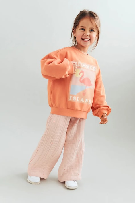 Wheat bluza dziecięca bawełniana pomarańczowa