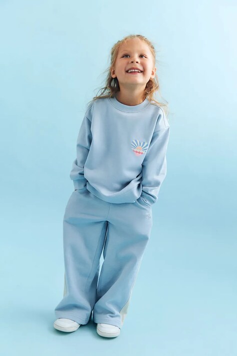 Wheat bluza dziecięca bawełniana niebieska 0390-671-GOTS