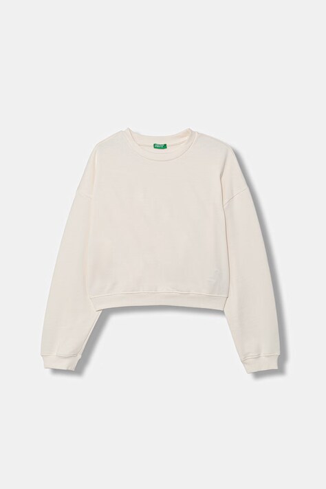 United Colors of Benetton pulover otroški bombažen bež 3NBMC10SD