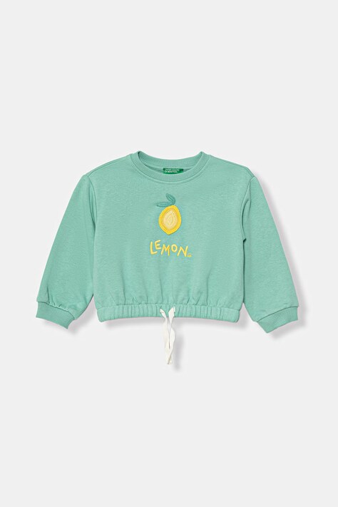 United Colors of Benetton otroški pulover turkizen 32N4G10MG