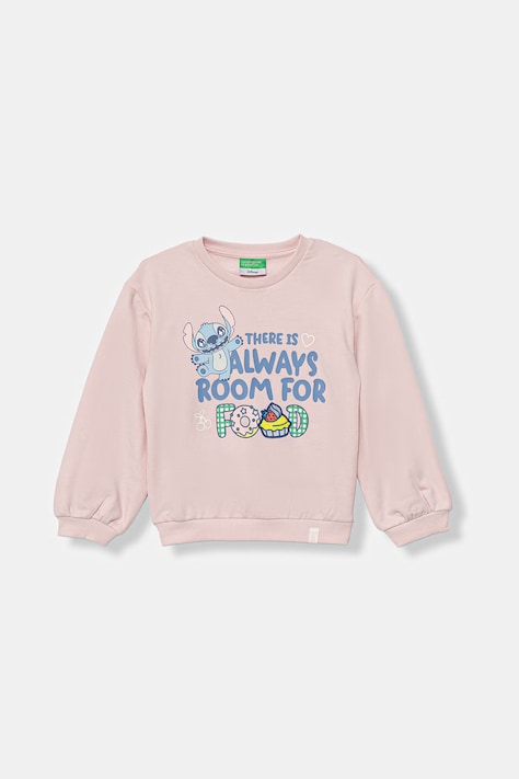 United Colors of Benetton bluza oversize dziecięca z bawełną różowa 32N4G10MN