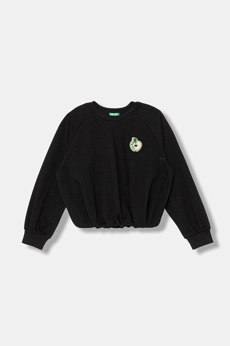 United Colors of Benetton bluza dziecięca z bawełny czarna 3WHVC10SV