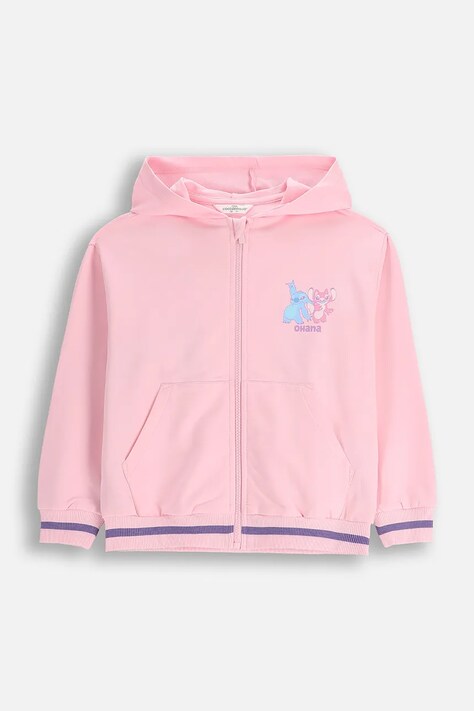 Coccodrillo dukserica sa kapuljačom za djecu od pamuka s elastanom ljubičasta LICENCE GIRL