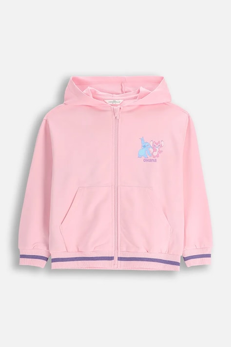 Coccodrillo dukserica sa kapuljačom za djecu od pamuka s elastanom ljubičasta LICENCE GIRL