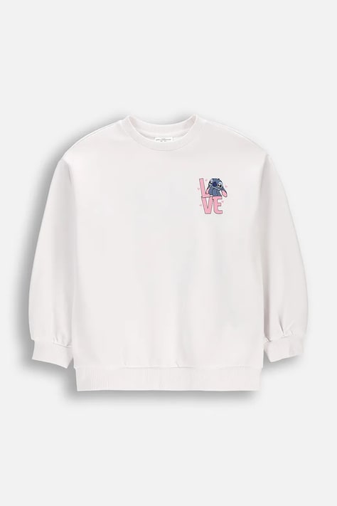 Coccodrillo felpa per bambini in cotone bianca LICENCE GIRL