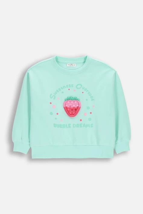 Coccodrillo hanorac pentru copii, din bumbac verde SWEET SHOP GIRL KIDS