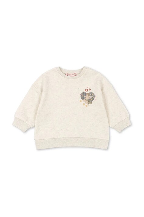 Konges Sløjd bluza bawełniana dziecięca LOUPY LOU SWEAT SHIRT OCS kolor szary z aplikacją KS104350