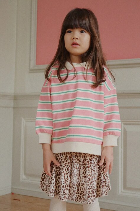 Konges Sløjd bluza bawełniana dziecięca SPOTTY LS POLO GOTS kolor różowy wzorzysta KS104433