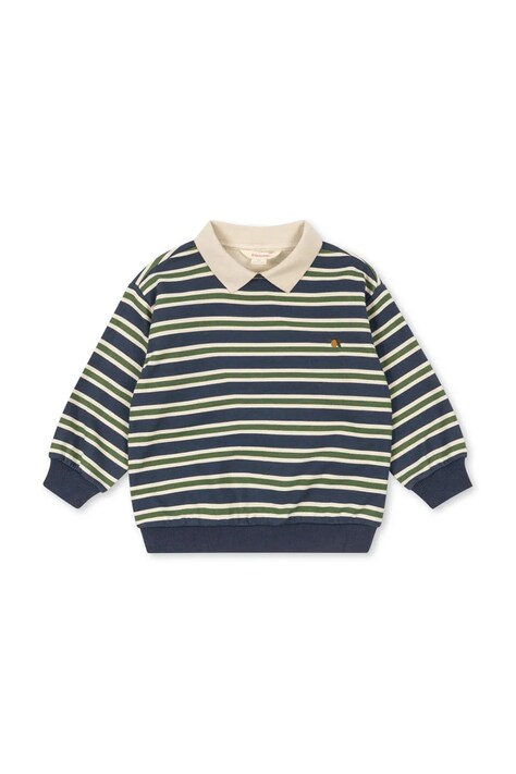 Konges Sløjd bluza bawełniana dziecięca SPOTTY LS POLO GOTS kolor granatowy wzorzysta KS104433