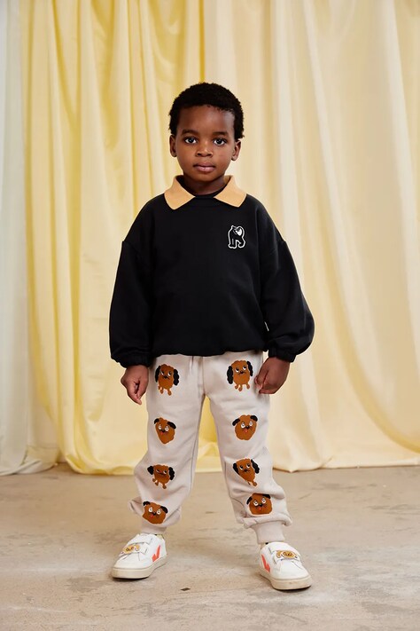 Mini Rodini bluza bawełniana dziecięca Panther kolor czarny z aplikacją 11000339