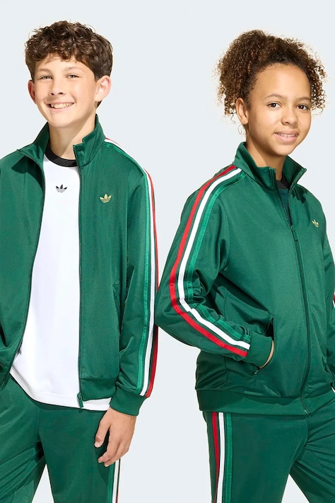 adidas Originals bluză copii culoarea verde, cu imprimeu, KC7051