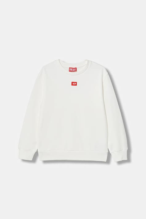 Παιδική βαμβακερή μπλούζα Diesel SXGIN OVER SWEAT-SHIRT χρώμα: άσπρο, J02629