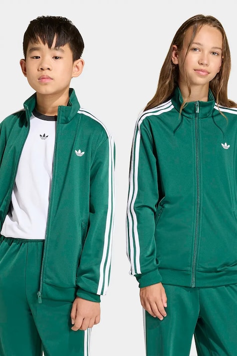adidas Originals bluză copii culoarea verde, cu imprimeu, KE0893