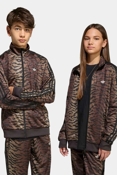 adidas Originals bluza dziecięca kolor brązowy wzorzysta KD8283