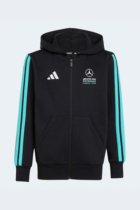 adidas Performance bluza dziecięca MERCEDES kolor czarny z kapturem z nadrukiem KE5919