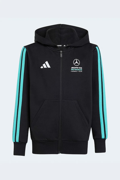 adidas Performance bluza dziecięca MERCEDES kolor czarny z kapturem z nadrukiem KE5919