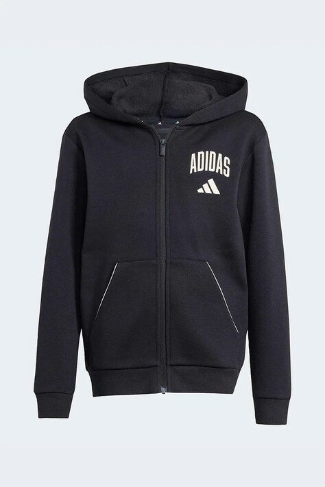 adidas bluza dziecięca kolor czarny z kapturem z nadrukiem KB9671
