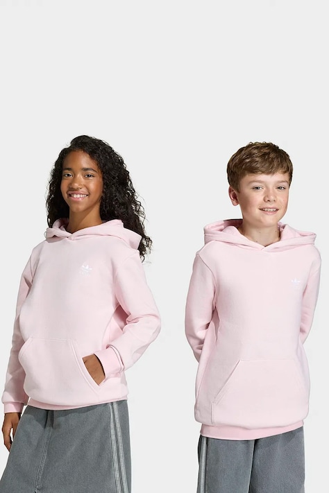 Dětská mikina adidas Originals růžová barva, s kapucí, hladká, KE0449