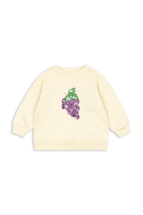 Konges Sløjd bluza dziecięca LOU SEQUIN SWEAT SHIRT OCS kolor beżowy z aplikacją KS104940
