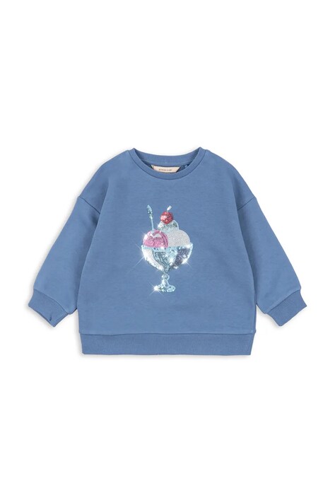 Konges Sløjd bluza dziecięca LOUMILLA SWEAT SHIRT OCS kolor niebieski z aplikacją KS104948