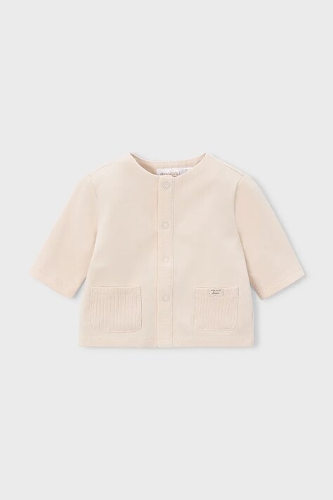 Mayoral Newborn bluza niemowlęca kolor beżowy gładka 1485