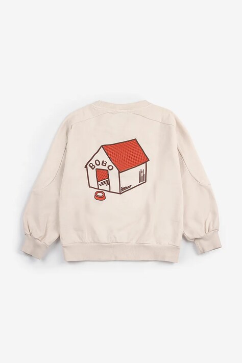 Bobo Choses bluza bawełniana dziecięca Pickles is at Home kolor beżowy z nadrukiem B126AC048