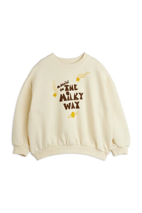 Mini Rodini bluza bawełniana dziecięca The milky way kolor beżowy z nadrukiem 26220156
