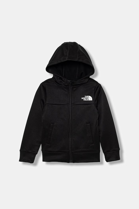 The North Face μπλούζα με κουκούλα και κουμπιά παιδική TEEN REAXION FZ HOODIE μαύρο NF0A8EB6JK31