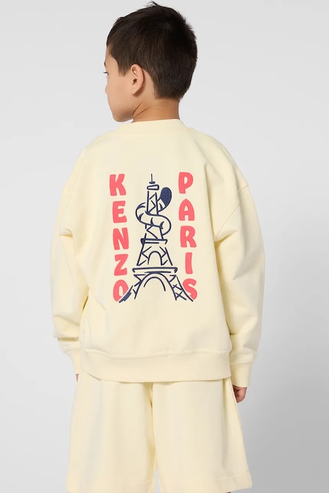 Kenzo Kids bluza bawełniana dziecięca kolor żółty z nadrukiem K61659